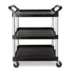 Chariot de service 3 tablettes 3424 noir (LÉ) Rubbermaid