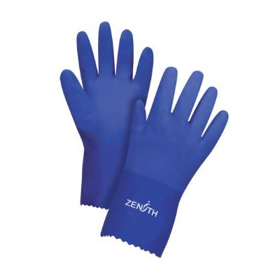 Gant- (double PVC) 12'' Bleu Flexible / pr Rugueux Taille (S)