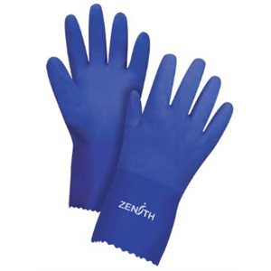 Gant- (double PVC) 12'' Bleu Flexible / pr Rugueux Taille (S)