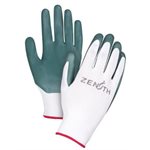 Gants en polyester blancs enduit de nitrile gris (S)