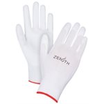 Gants en polyester blancs avec paume enduite polyuréthane x-petit (S)