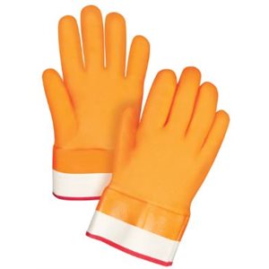 Gants en PVC Orange doublé pour l'hiver / pr (S)