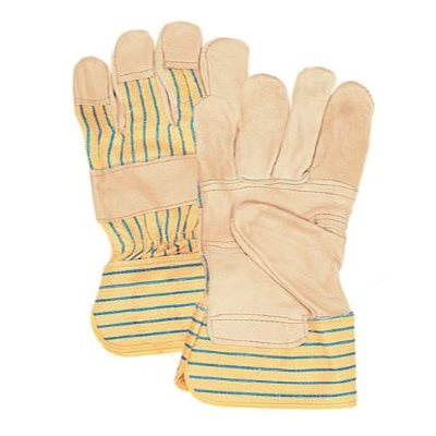 Gants d'ajusteur en cuir fleur de vache à paume renforcée jaune / pr (S)