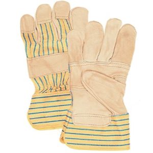 Gants d'ajusteur en cuir fleur de vache à paume renforcée jaune / pr (S)