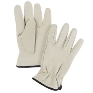 Gants pour conducteur en cuir fleur de vache doublés de coton molletonné / pr (S)