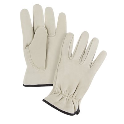 Gants pour conducteur en cuir fleur de vache doublés de coton molletonné / pr (S)