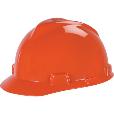 Casque de sécurité Orange MSA V-gard / unité FAS-TRAC(S).