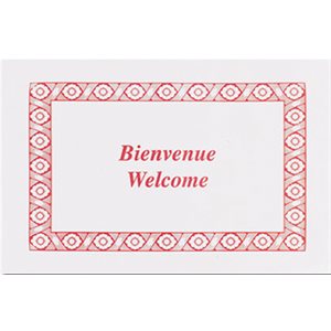 Napperon Bienvenue rouge #1110 pqt / 1000 